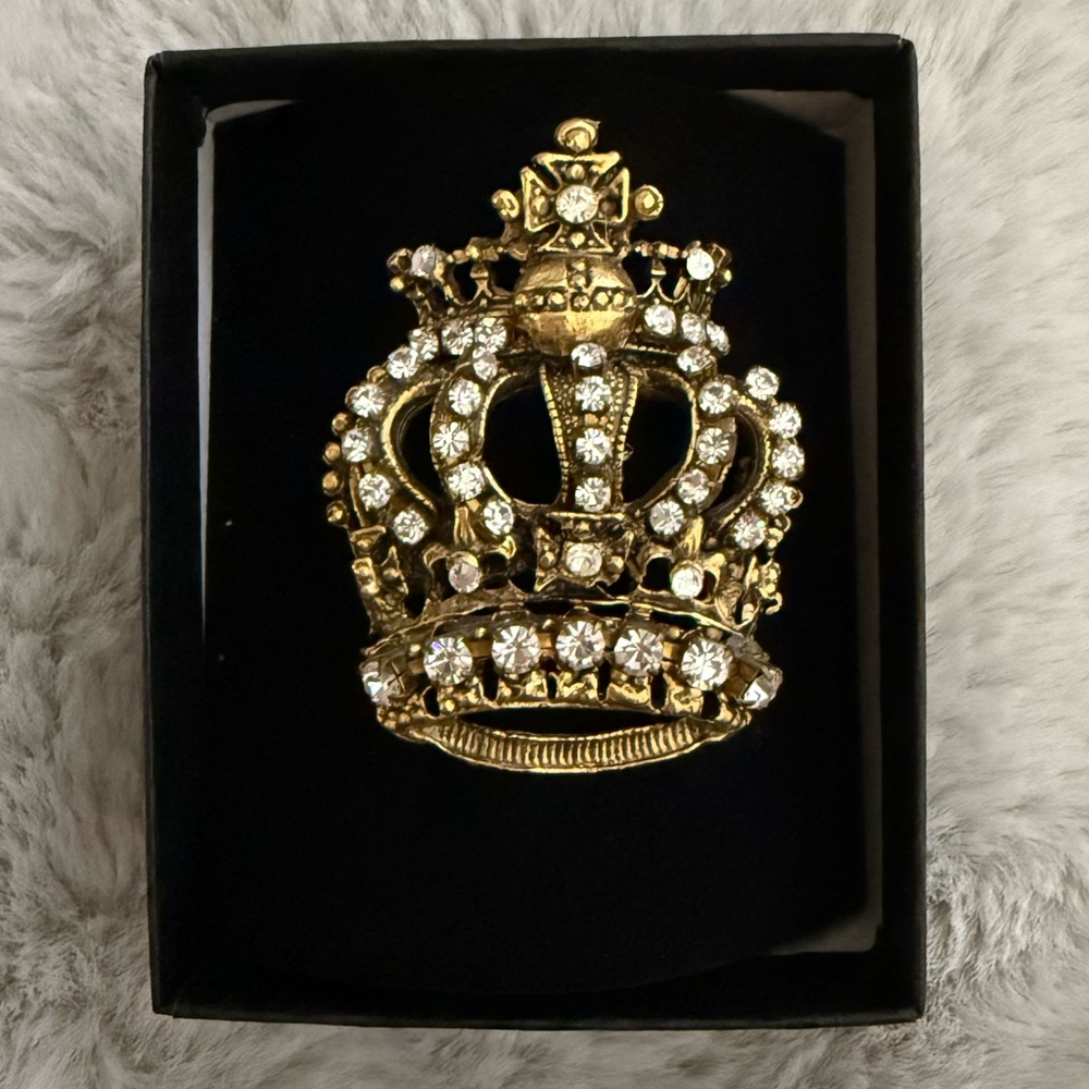 Bejeweled Crown Pillar Pin for Embellishing Pillar Candles - New in Box